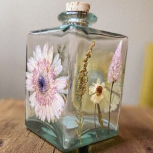 Pressed Flower Square Vase